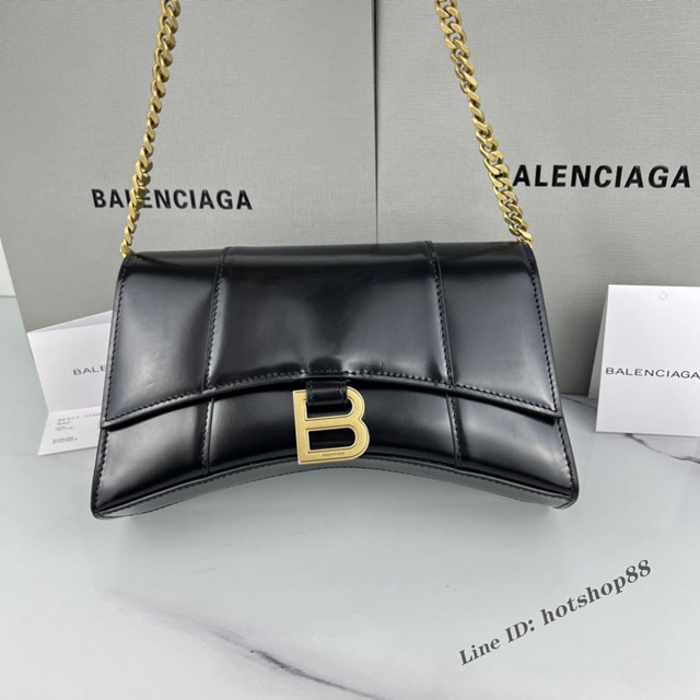 Balenciaga專櫃爆款鱷魚紋牛皮女包鏈條包 巴黎世家經典沙漏鏈條斜挎包 fyj1045